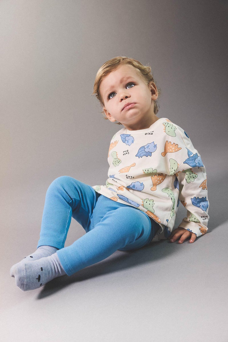 DeFacto Blue BabyBoy Baby Boy Regular Fit Ribbed Camisole Trousers Casual - Image 2