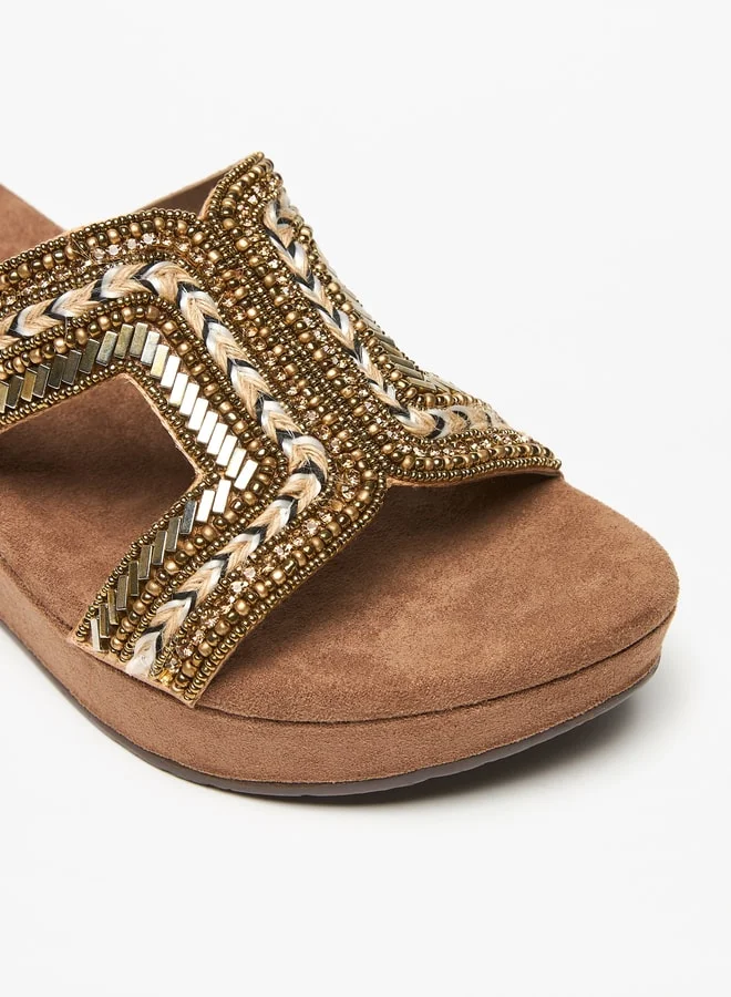 Celeste Women's Embellished Slip-On Wedge Heels