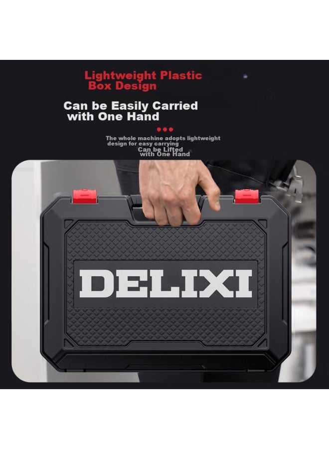 Delixi Multi-function Lithium Battery Drill Set, Household Toolbox, Hardware And Electrical Tools, Woodworking Special Repair Kit - Image 3