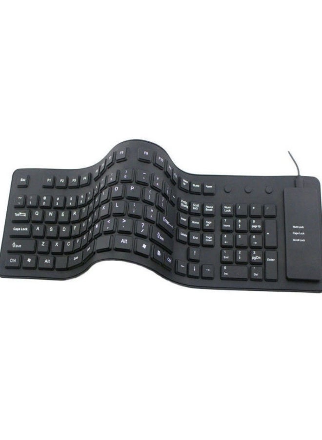 EBMINI New Silent USB Wired Keyboard Foldable Silicone Wired Keyboard