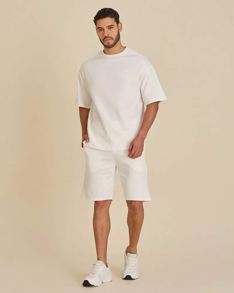 Redtag Men Ivory Plain Shorts