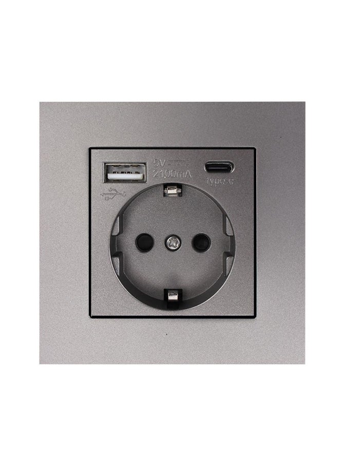 Electrical Wall Charger Adapter Germany Plug Socket Power Outlets EU Standard 16A With Usb Type-C Charging Port PC Panel - Image 2