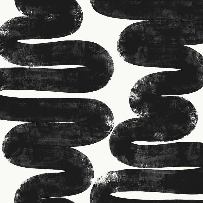 Tempaper x Bobby Berk White & Black Wiggle Room Removable Peel and Stick Wallpaper, 20.5 in X 33 ft, Made in The USA - Image 1