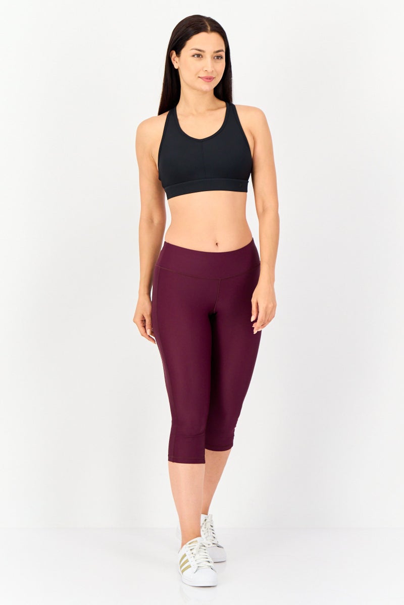 FILA Women Sportswear Fit Brand Logo Padded Training Sports Bra, Black - Image 3