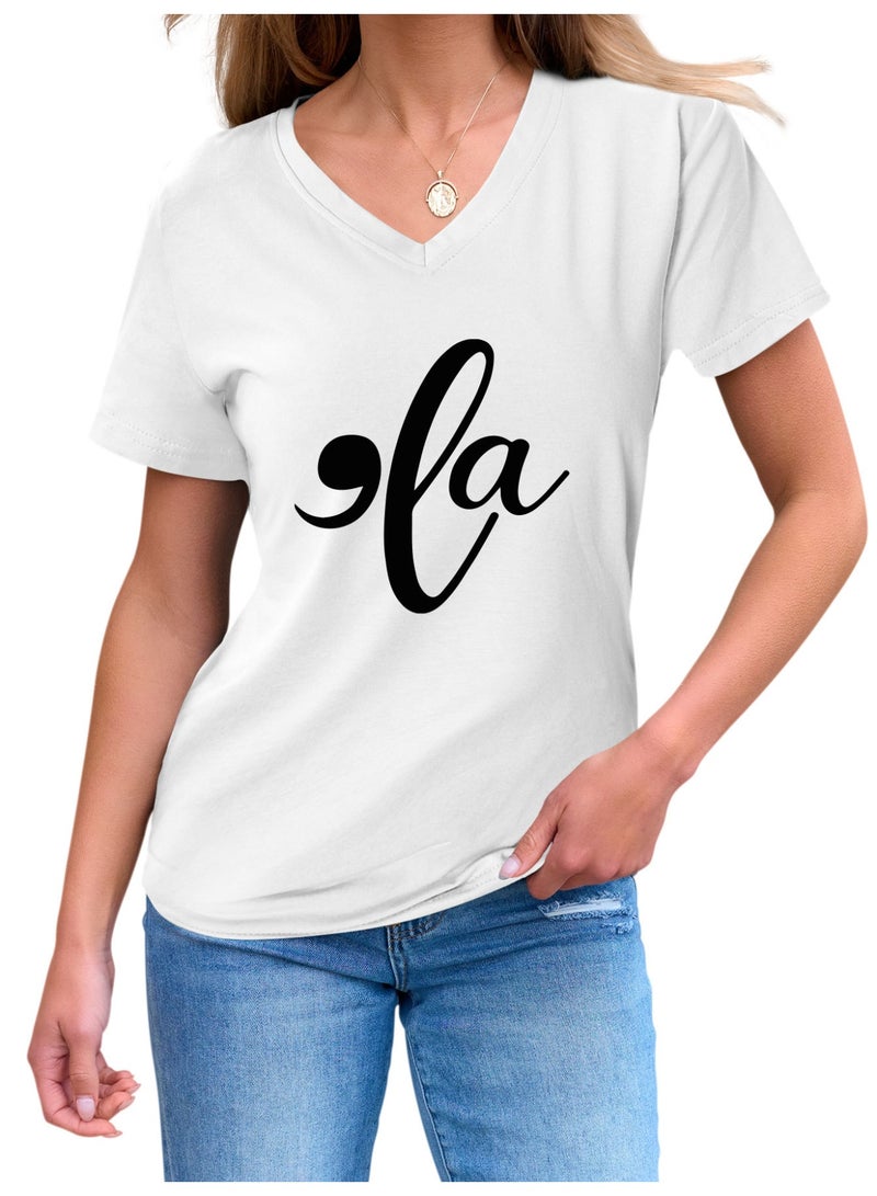 Women  V-Neck Cute Tee Shirts Tops - Image 2