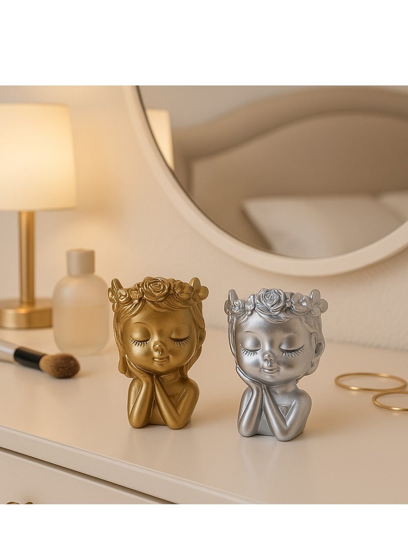 2 Pieces Female Figure Sculptures Living Room Decor Modern Resin Home Decor - Image 2