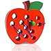 NAODONGLI Lacing Toys for ToddlersWooden Threading Apple Baby Travel ToysMontessori Education Sensory Learning Fine Motor Skills Wooden Block Puzzle Gifts for 3 Year Old Baby Kids Boys Girls - Image 2