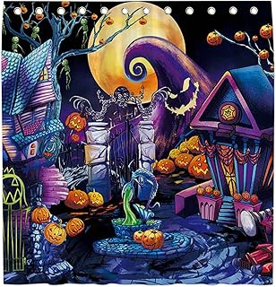 Allenjoy Allenjoy 72x72Ã¢â‚¬Å“ Halloween Before Christmas Shower Curtain for Bathroom Sets Trunk Trick Or Treat Home Bath Decor - Image 1