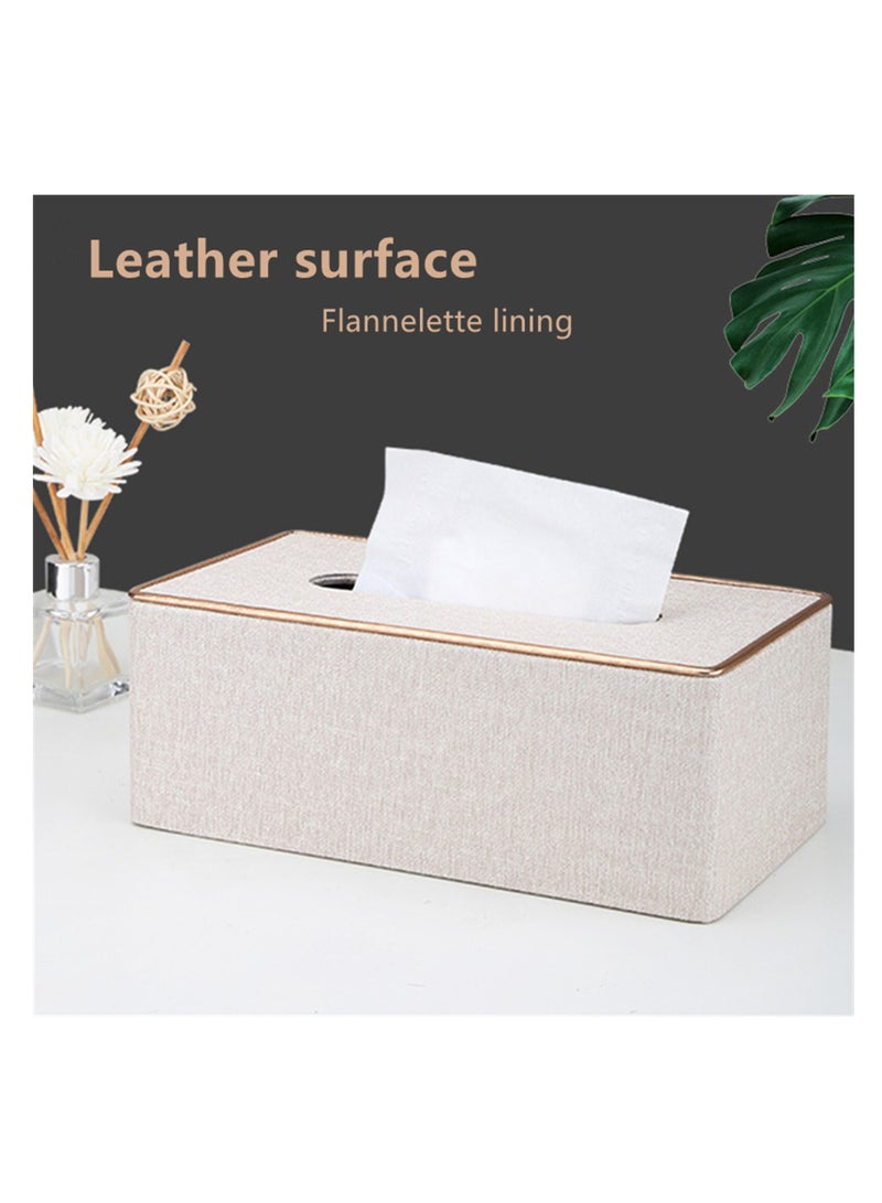 NOVOLAN NOVOLAN Paper Towel Holder Tissue Cover Napkin Holder, Luxury Large Opening Tissue Box Leather Household Living Dining Room Desktop Paper Box Coffee Table Advertising Tissue Box Commercial (Grey)  - Image 4