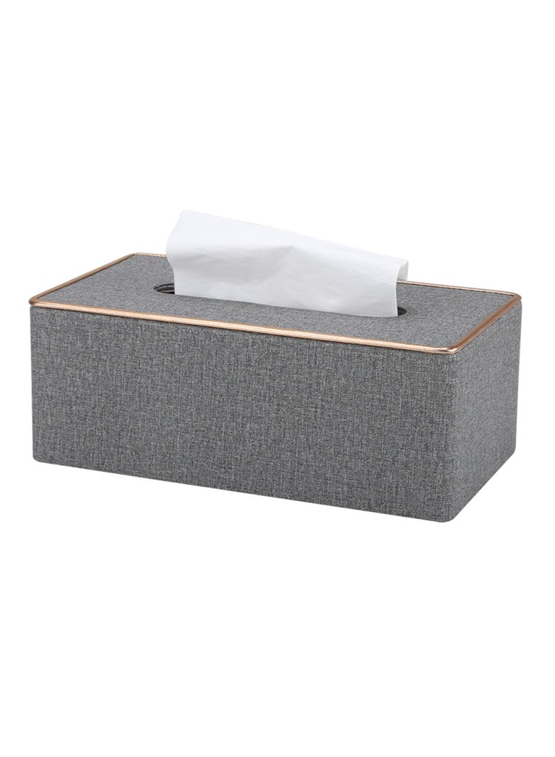 NOVOLAN NOVOLAN Paper Towel Holder Tissue Cover Napkin Holder, Luxury Large Opening Tissue Box Leather Household Living Dining Room Desktop Paper Box Coffee Table Advertising Tissue Box Commercial (Grey)  - Image 1