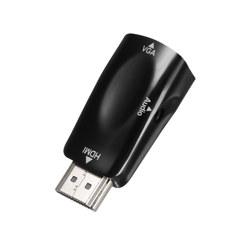 محول HDMI إلى VGA: أسود بدقة عالية 1920*1080 - مخرج صوتي 3.5 مم بنقل مستقر لربط محمول الأعمال ومشغل العروض في المؤتمرات المكتبية - Image 5