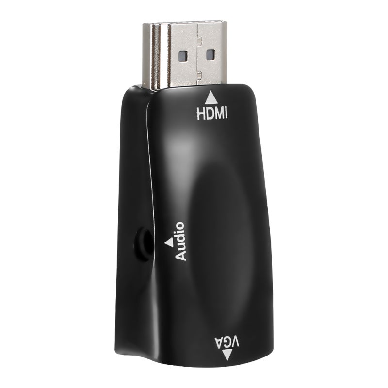 محول HDMI إلى VGA: أسود بدقة عالية 1920*1080 - مخرج صوتي 3.5 مم بنقل مستقر لربط محمول الأعمال ومشغل العروض في المؤتمرات المكتبية - Image 4