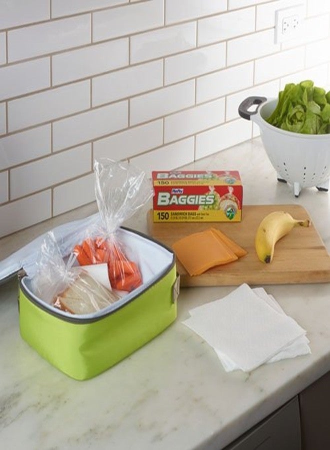 Hefty Baggies Food Storage Bags, Sandwich, Twist Tie, 150 Count - Image 2