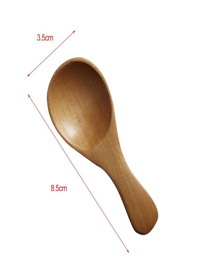 ccHuDE 3 Pcs Mini Wooden Spoons Wood Spoon Sugar Salt Tea Scoop Teaspoons Seasoning Spoons Brown - Image 5