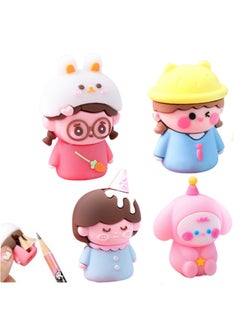 EHOME Pencil Sharpener, 4 PCS kawaii Pencil Sharpeners Manual, Handheld Pencil Sharpener for Kids, Office, Home, School Supplies  - Image 1