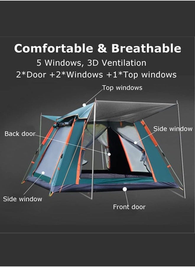WEMART Camping Tent, 5-8 Person Family Tent, Removable Canopy Stargazing Tent, Instant Easy Set up Tent with Carry Bag, Waterproof Windproof Pop Up Tent for Camping, Hiking and Mountaineering (Green)  - Image 3