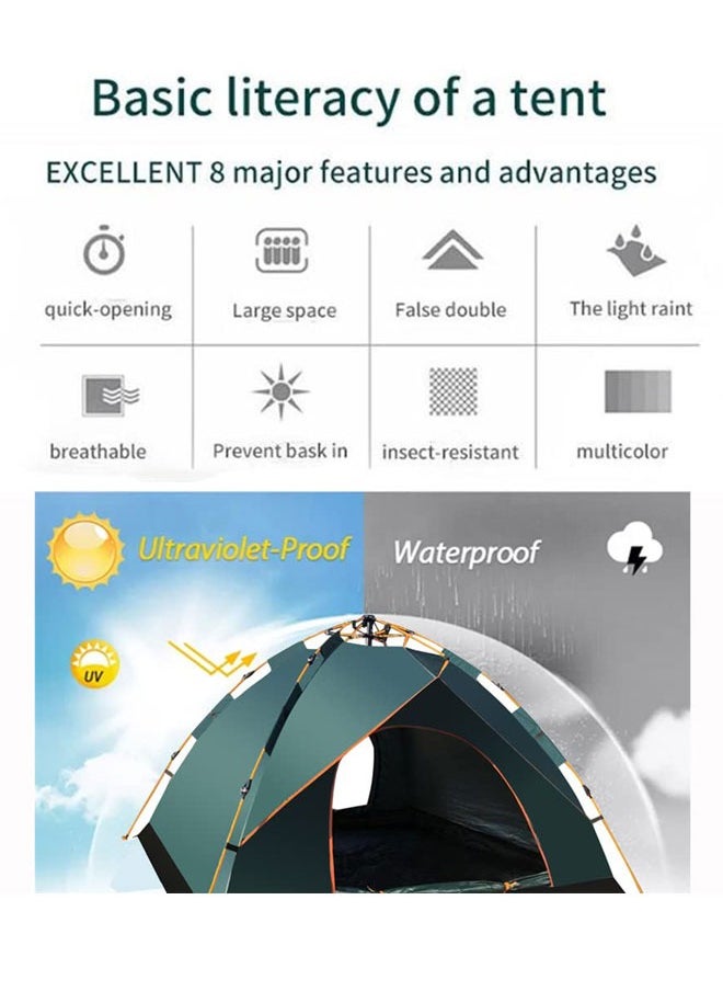 WEMART Camping Tent, 5-8 Person Family Tent, Removable Canopy Stargazing Tent, Instant Easy Set up Tent with Carry Bag, Waterproof Windproof Pop Up Tent for Camping, Hiking and Mountaineering (Green)  - Image 5