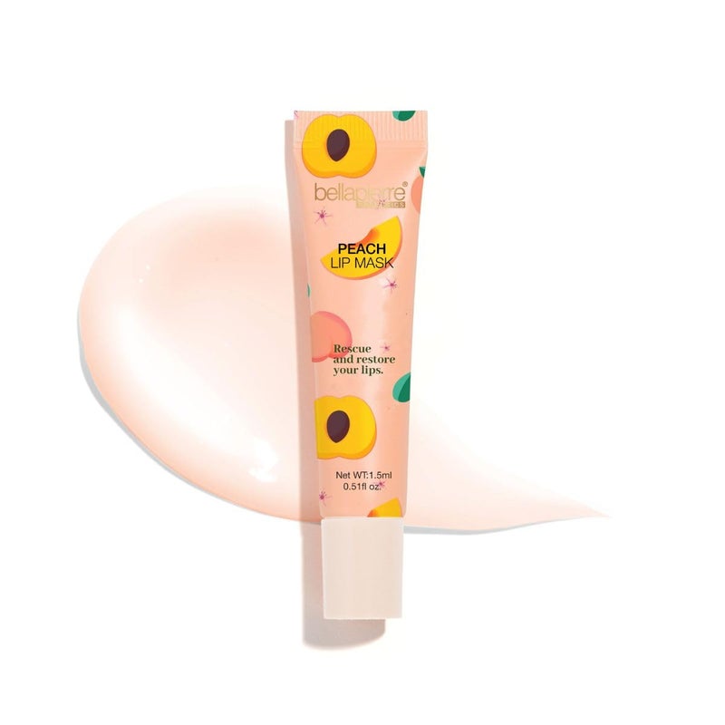 bellapierre Cosmetics Peach Lip Mask | Lip Plumping Mask with Hyaluronic Acid | Moisturizing Lip Balm for Daily Use - Image 1