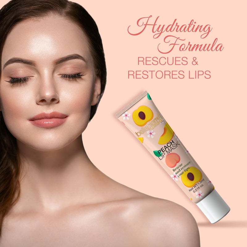 bellapierre Cosmetics Peach Lip Mask | Lip Plumping Mask with Hyaluronic Acid | Moisturizing Lip Balm for Daily Use - Image 3