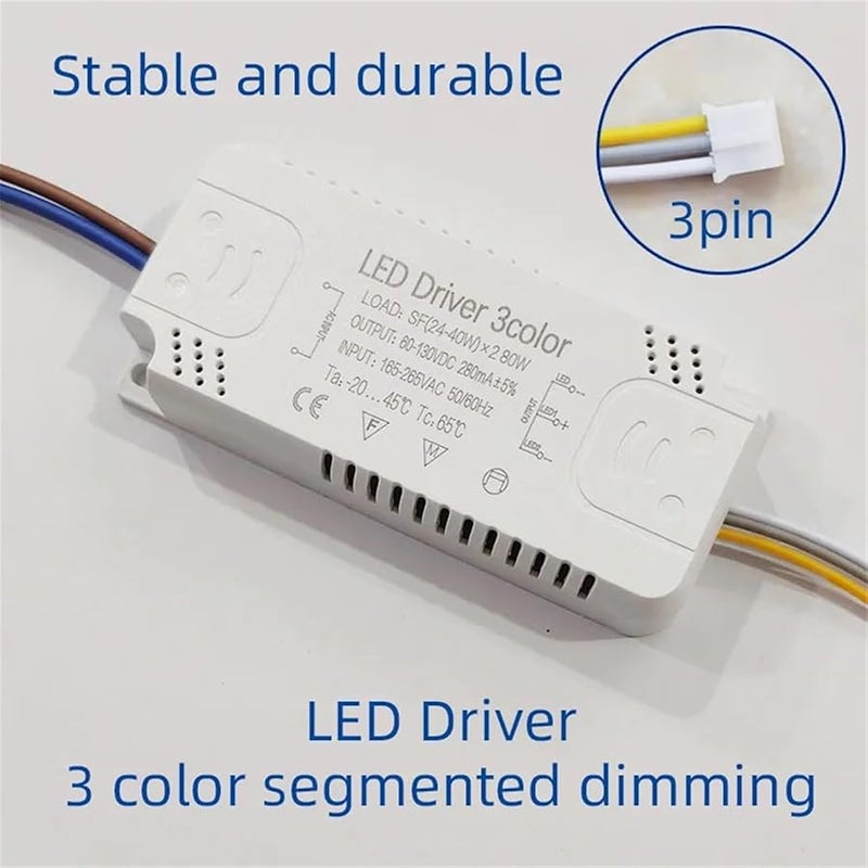 LED Driver Adapter 12W To 100W AC220V Non Isolating Transformer For LED Ceiling Light Size 170 265V Color 20 40 x2W 3pin - Image 3