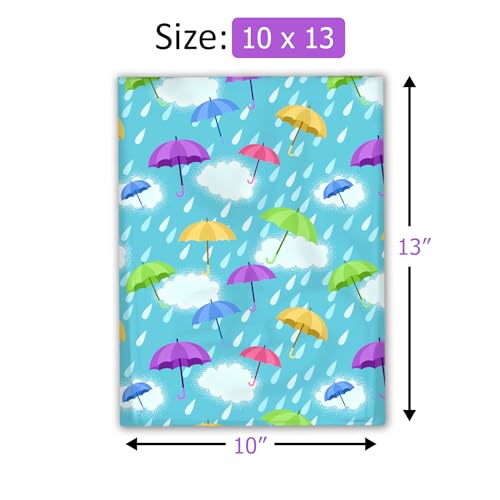 Pro Supply Global 10x13 (100) Spring Rain Umbrella Designer Poly Mailers Waterproof Self Sealing Tear Resistant Polymailers Shipping Envelopes Premium Printed Bags For Small Businesses - Image 4