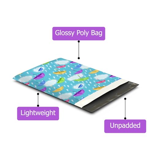 Pro Supply Global 10x13 (100) Spring Rain Umbrella Designer Poly Mailers Waterproof Self Sealing Tear Resistant Polymailers Shipping Envelopes Premium Printed Bags For Small Businesses - Image 3