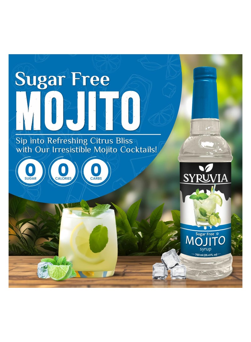 Syruvia Syruvia Sugar-Free Mojito Syrup - 0 Calorie - Premium Flavoring Syrup for Tea, Italian Sodas, Beverages, Desserts, Ice Cream, Cocktails & Mocktails - Kosher, Gluten Free - 750 ml With Pump  - Image 3