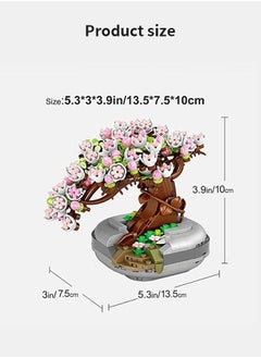 GROIC 426PCS Plant Sakura Building Block,Bonsai Model Creative DIY Simulation Succulent Flower Artificial Flowers Botanical Construction Brick Toys for Home Decoration,Kids Party Supplies, Birthda  - Image 5