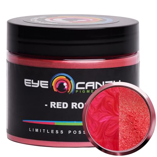 Eye Candy Pigments Premium Red Mica Powder - Red Rose (50gr) - for Epoxy, Resin, Soap, Paint, Woodworking, Acrylic Pouring, Bath Bombs, Fishing Lures - DIY Arts and Crafts Additive - Image 1