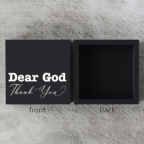 Woght Inspirational Christian Decor Bible Verse Desk Decor Wood Sign Farmhouse Black Wooden Box Sign for Living Room Bedroom Kitchen Table Shelf Counter Cafe Home Office Store Pub Bar Religious Gifts - Image 3