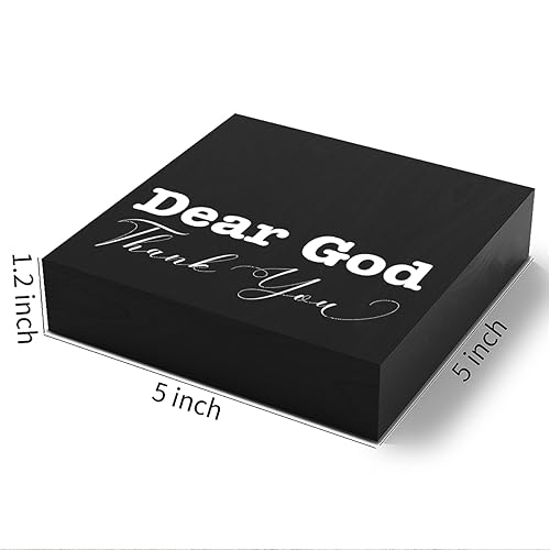 Woght Inspirational Christian Decor Bible Verse Desk Decor Wood Sign Farmhouse Black Wooden Box Sign for Living Room Bedroom Kitchen Table Shelf Counter Cafe Home Office Store Pub Bar Religious Gifts - Image 2