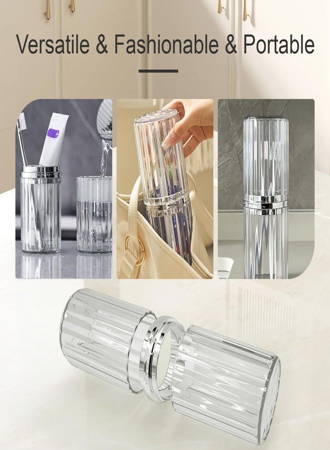 EQUNROY Toothbrush Travel Case Large Portable Travel Toothbrush Holder & Cup with Toothpaste Squeezer for School, Camping, Business Trip, Bathroom Organizer - Image 3
