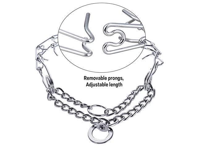 Pups&Pets Stainless Metal Chrome Plated Prong Dog Pet Pinch Training Collar No-Pull Collar (20" Inch Neck Size Adjustable) - Image 5