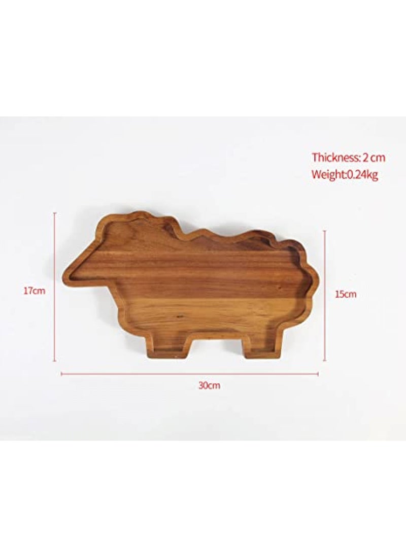 Hilalful - HILALFUL Acacia Wooden Serving Tray - Lamb Shape | Kitchenware | Serveware | Trays for Decoration | Kitchen Decoration | Trays for Eid, Ramadan, Eid Al Adha Décor & Other Celebrations | Tray Organizer - Image 1