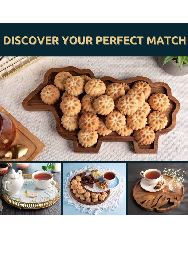 Hilalful - HILALFUL Acacia Wooden Serving Tray - Lamb Shape | Kitchenware | Serveware | Trays for Decoration | Kitchen Decoration | Trays for Eid, Ramadan, Eid Al Adha Décor & Other Celebrations | Tray Organizer - Image 1