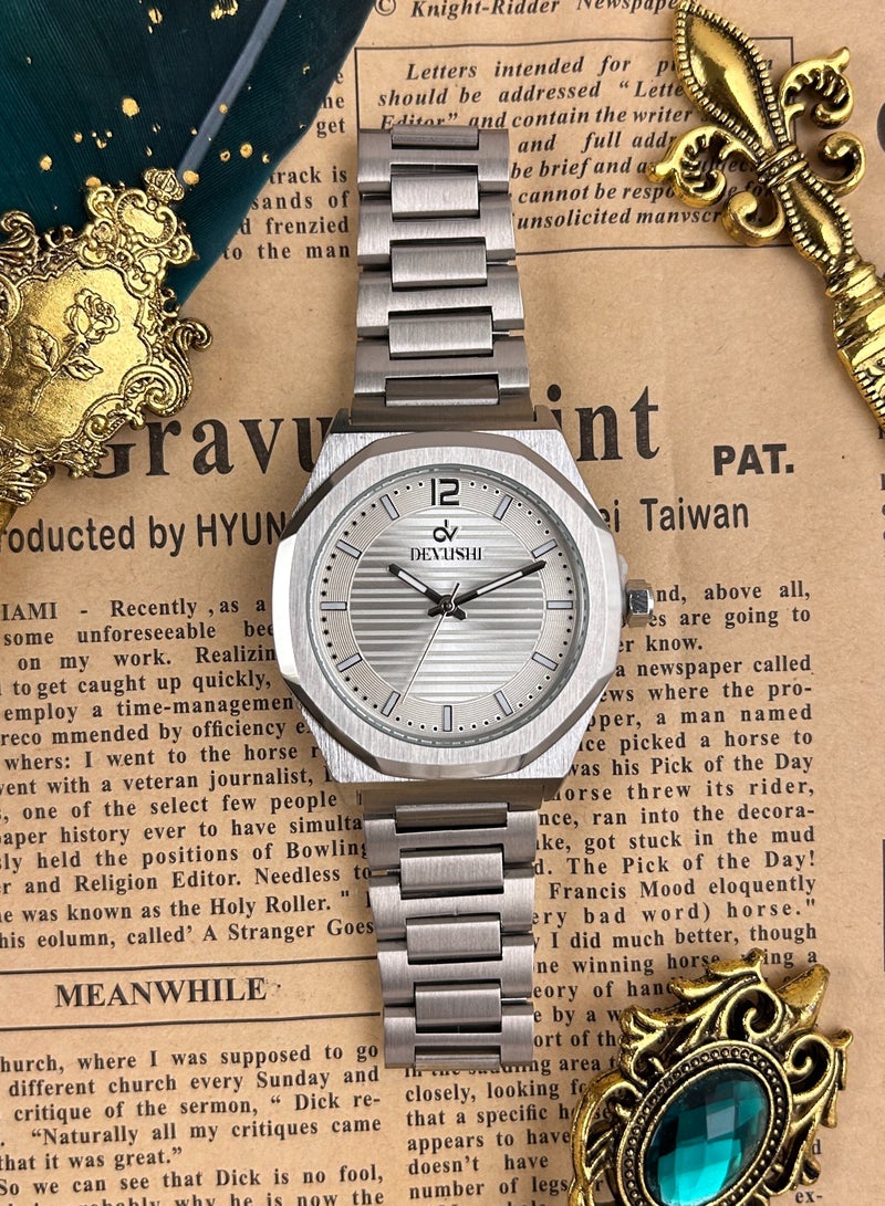 ديفوشي ساعة يد رجالية فاخرة ستانلس ستيل مقاومة للماء – ماركة ديفوشي - Image 3