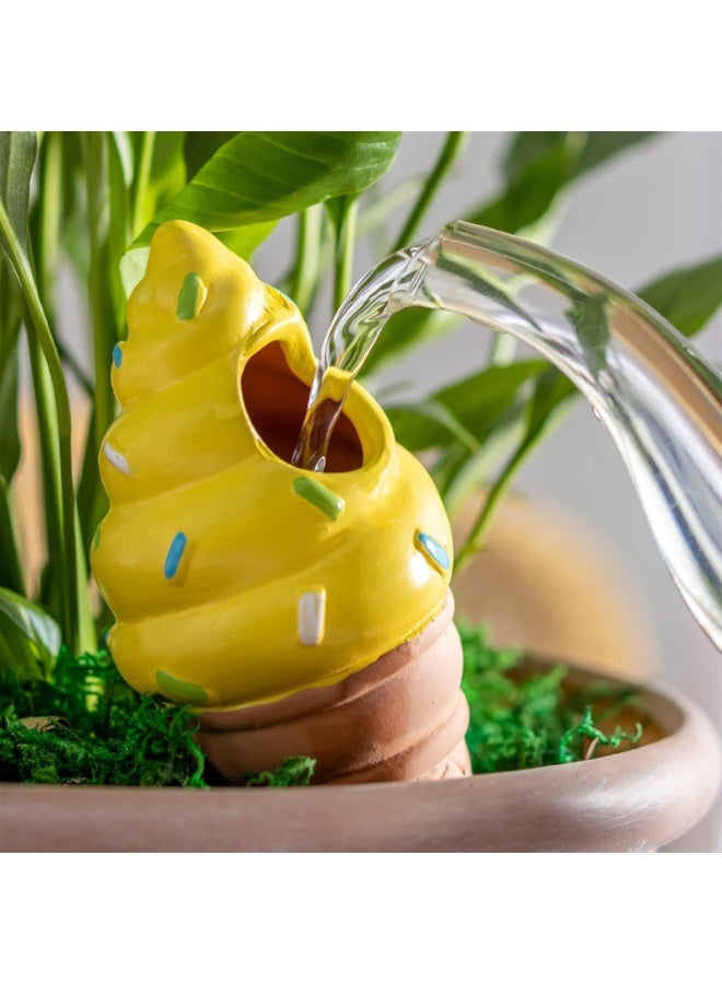 Generic 4Pcs Shaped Plant Watering Globes Plant Self-Watering Stakes Plant Waterer Devices Watering Globes Self-Watering Clay Perfect for Vacation Garden Plant Care (Ice Cream)  - Image 4