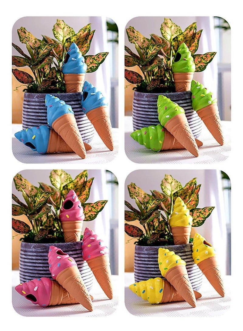 Generic 4Pcs Shaped Plant Watering Globes Plant Self-Watering Stakes Plant Waterer Devices Watering Globes Self-Watering Clay Perfect for Vacation Garden Plant Care (Ice Cream)  - Image 5