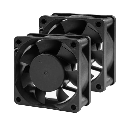 PANO-MOUNTS 60mm 12V DC Cooling Fan - PANOMOUNTS CF6025 High Airflow 60mm 25mm 12V 2Pin Amp Fans for Car Audio Vent Cooling Fan Low Noise 5600RPM 2-Pack - Image 1