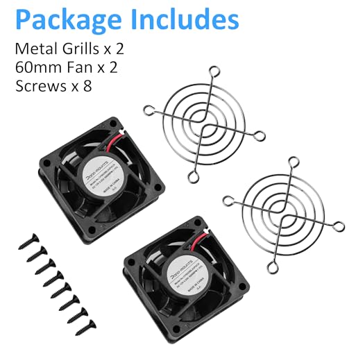PANO-MOUNTS 60mm 12V DC Cooling Fan - PANOMOUNTS CF6025 High Airflow 60mm 25mm 12V 2Pin Amp Fans for Car Audio Vent Cooling Fan Low Noise 5600RPM 2-Pack - Image 3