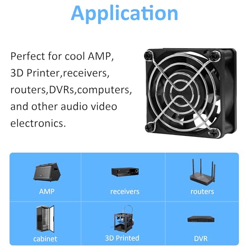 PANO-MOUNTS 60mm 12V DC Cooling Fan - PANOMOUNTS CF6025 High Airflow 60mm 25mm 12V 2Pin Amp Fans for Car Audio Vent Cooling Fan Low Noise 5600RPM 2-Pack - Image 5