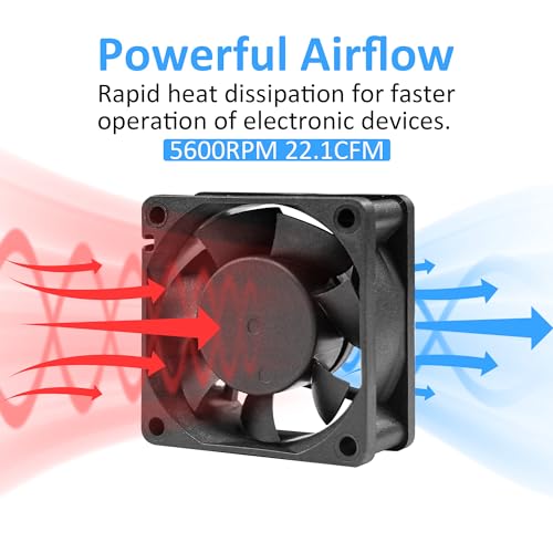 PANO-MOUNTS 60mm 12V DC Cooling Fan - PANOMOUNTS CF6025 High Airflow 60mm 25mm 12V 2Pin Amp Fans for Car Audio Vent Cooling Fan Low Noise 5600RPM 2-Pack - Image 4