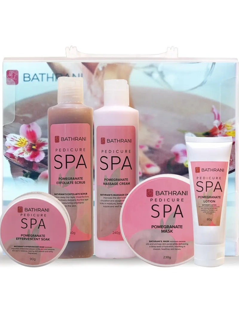 BATHRANI Pedicure Spa Set 5 Step Bath Fizz Scrub Massage Cream Mask Feet & Foot Lotion - Image 2