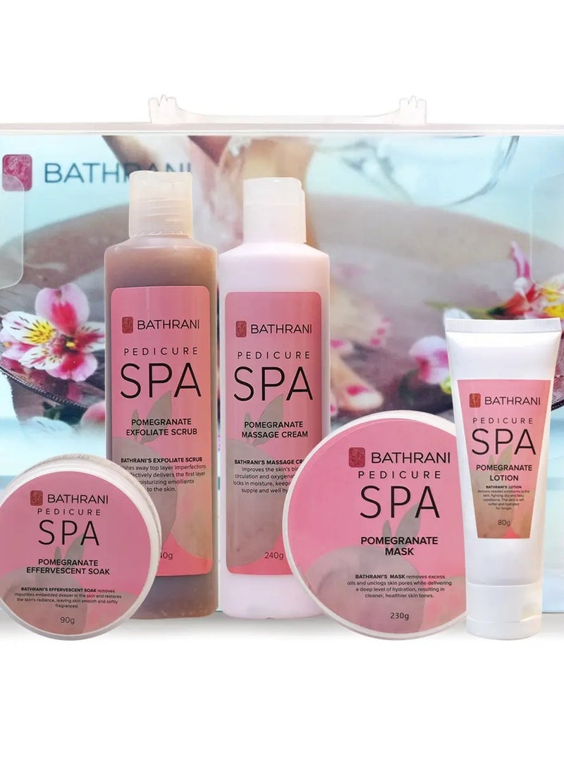 BATHRANI Pedicure Spa Set 5 Step Bath Fizz Scrub Massage Cream Mask Feet & Foot Lotion - Image 3