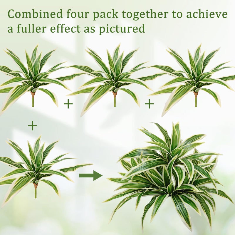 Cherica 4Pcs Fake Ferns, Faux Outdoor Plants UV Resistant,3D Real Touch Fake Plants Total 60 Blades,Weatherproof Artificial Plants Outdoor Indoor for Garden Porch Home Office Decor - Image 3