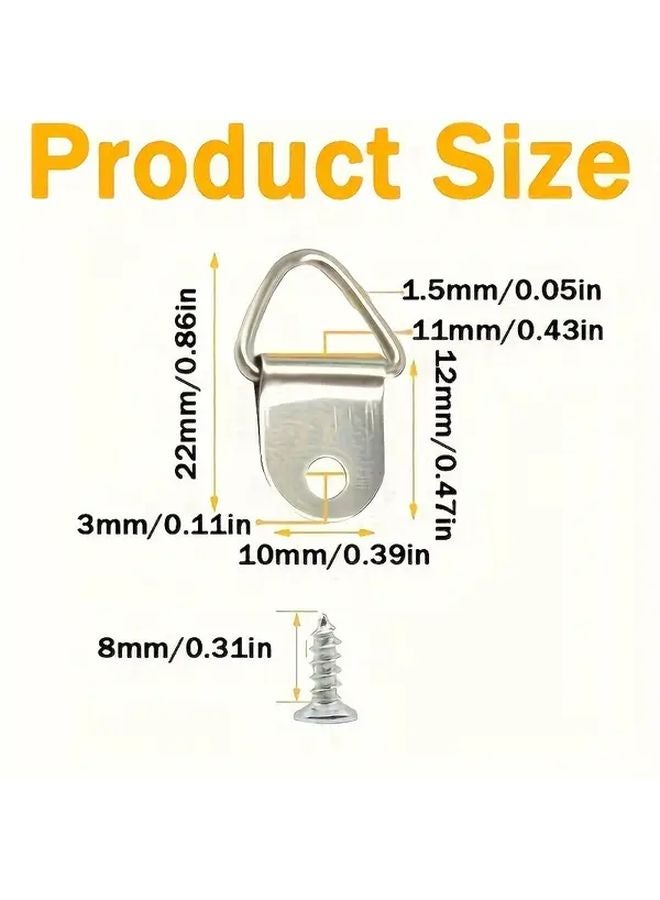 Golden Picture Frame Hooks With Screws Triangle Ring For DIY Photo Hanging - Image 4