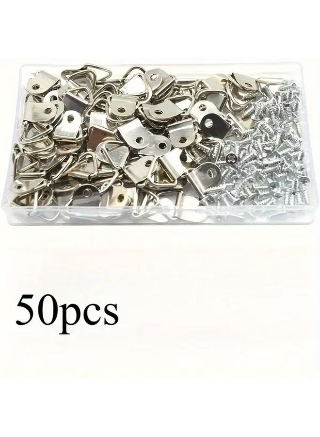 Golden Picture Frame Hooks With Screws Triangle Ring For DIY Photo Hanging - Image 5