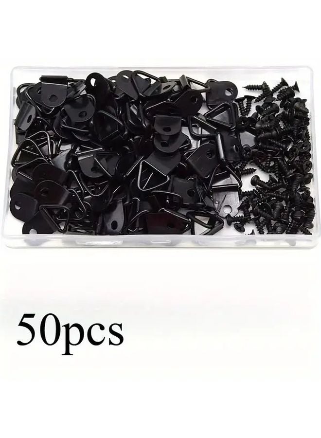 Golden Picture Frame Hooks With Screws Triangle Ring For DIY Photo Hanging - Image 2