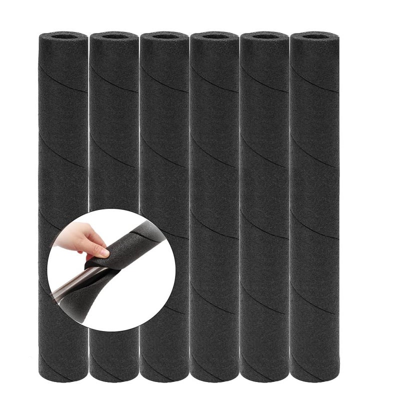 MRPAPA 6 Pack Pipe Insulation Foam Tube - 15.7 Inches Black Pole Wrap Multi-Purpose Soft Foam Tubing for Outdoor Indoor Swimming Pool Handle Water Pipe Cover - Image 2