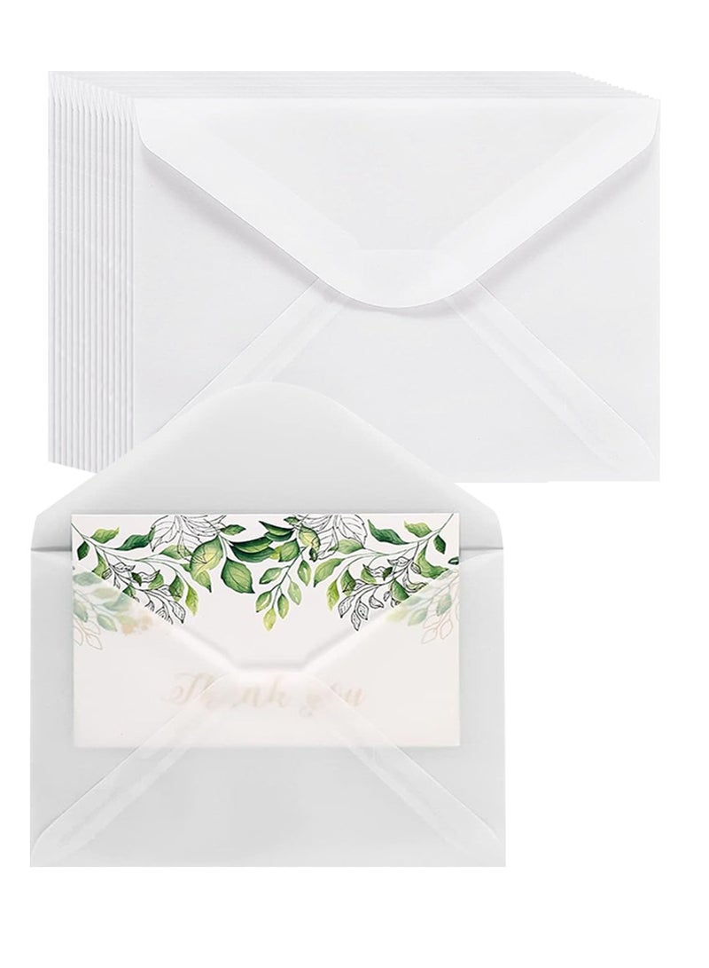 BEIRUI Envelopes, 15pcs Translucent Paper Envelopes and 15pcs sealing stickers, Kraft Envelopes, 125mm x 185mm Envelopes, for Invitation Postcard Envelopes, Wedding Birthday Party Greeting Card Envelopes  - Image 5